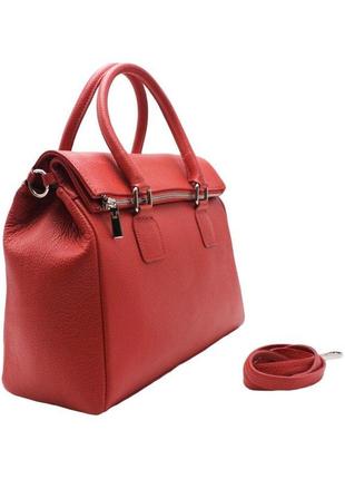Женская кожаная сумка italian fabric bags 1426 red2 фото