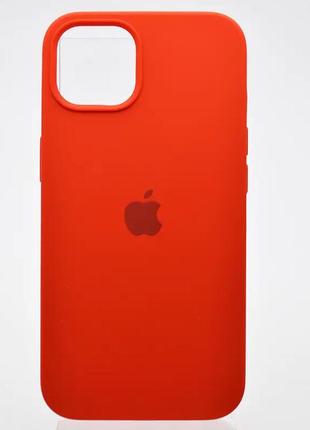 Чехол-накладка silicone case с микрофиброй для iphone 14 pro,чехол с микрофиброй для айфон 14 про(красный)5 фото