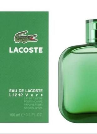 Lacostе l.12.12 vert 100 мл туалетна вода лакоста лакост л.12.12 верт зелена духи чоловічі парфюм
