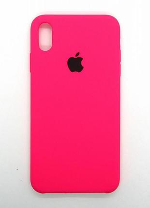 Силіконовий чохол apple silicone case iphone x-xs shiny pink закрита камера