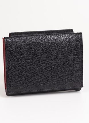 Кожаный женский кошелек karya 1206-45 черный с красным турция4 фото
