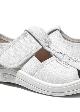 Тапочки на липучках для девочек waldi 312-514/29 белый 29 размер