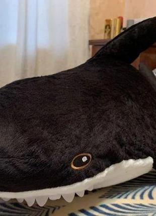 М'яка іграшка акула ikea 100см, плюшева іграшка-подушка блохей, чорний3 фото