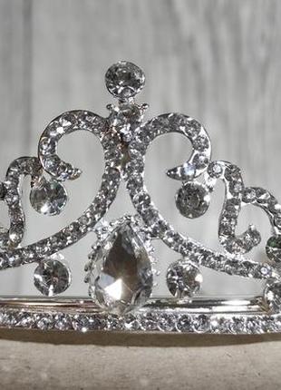 Вишукана діадема з камінням swarovski, срібло