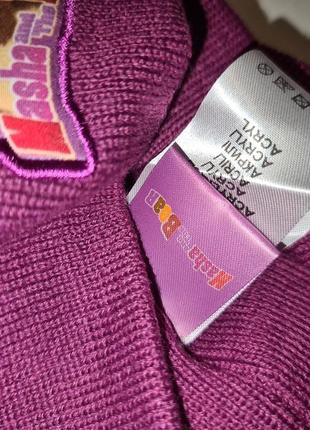Шапка "маса та ведмідь" на дівчинку 4-6 років, 54 см4 фото