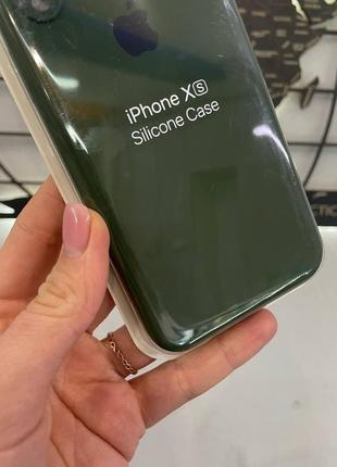 Чохол з квадратними бортами silicone case для iphone x/iphone xs,чохол-накладка з мікрофіброю для айфон х/хс3 фото