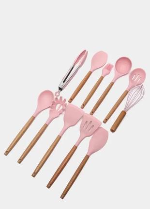 Набор ножей + кухонные принадлежности zepline zp-107 19 предметов розовый salemarket3 фото