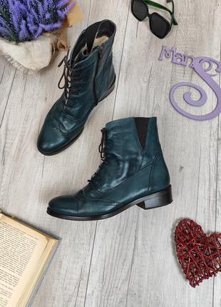 Женские зимние ботинки gold marie натуральная кожа изумрудного цвета размер 41