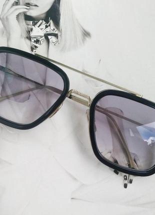 Сонцезахисні окуляри тоні старка дзеркальні сірий2 фото