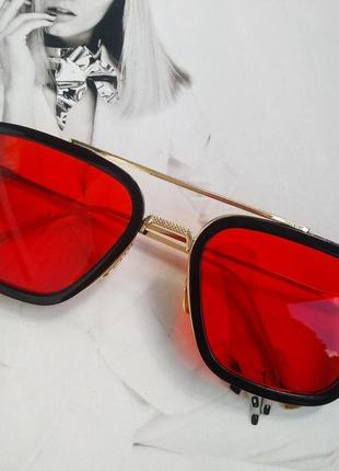 Солнцезащитные очки тони старка зеркальные серый5 фото