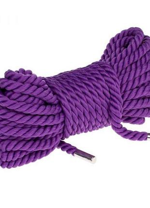 Мотузка для бондажу premium silky 10m, purple текстиль