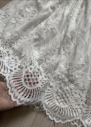 Ніжне білосніжне мереживне плаття сарафан з зав'язками на спині8 фото