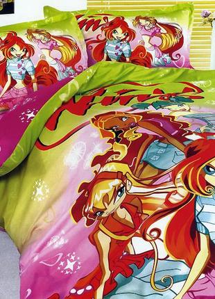 Постельное винкс сатин