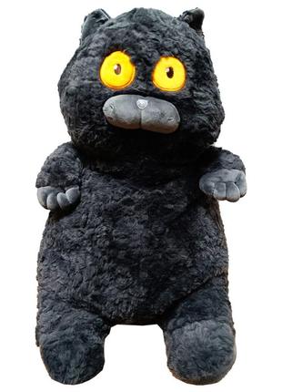 Мягкая игрушка "толстый кот" k15215, 60 см (черный)1 фото