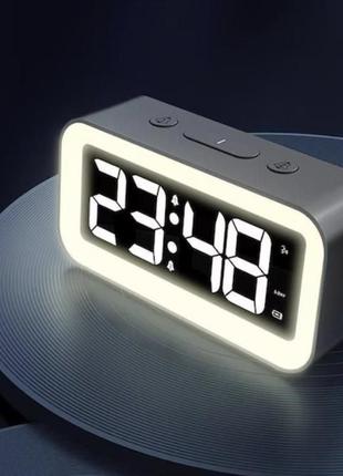 Настольные электронные часы с будильником usb с led подсветкой стильные прямоугольные часы2 фото