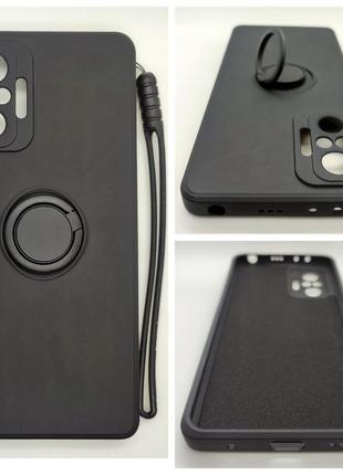 Силіконовий чохол, бампер з кільцем-підставкою під магніт для xiaomi redmi note 10 pro