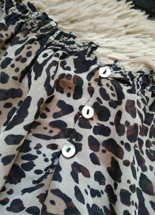 Красивая блузка с открытыми плечами леопард/блуза/кофточка/футболка4 фото