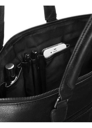 Шкіряна сумка, портфель для ноутбука 15,6 дюйма always wild чорна8 фото