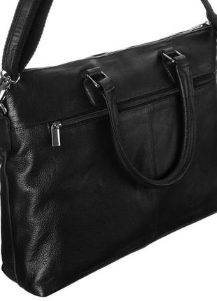 Шкіряна сумка, портфель для ноутбука 15,6 дюйма always wild чорна3 фото
