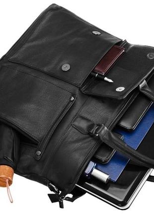 Шкіряна сумка, портфель для ноутбука 15,6 дюйма always wild чорна5 фото