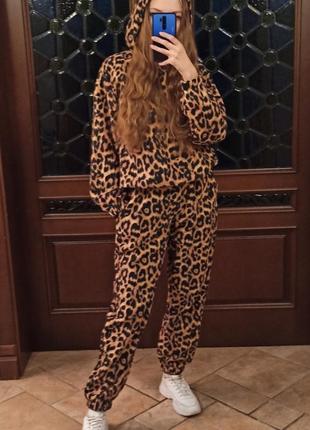 Костюм лео, теплый леопардовый костюм на флисе, флисовый костюм1 фото