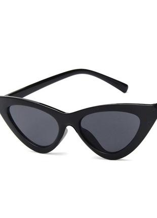 Детские солнцезащитные очки лисички / кошачий глаз черные3 фото