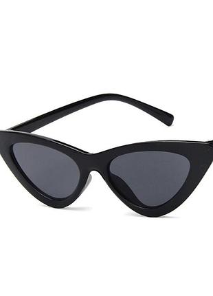 Детские солнцезащитные очки лисички / кошачий глаз черные
