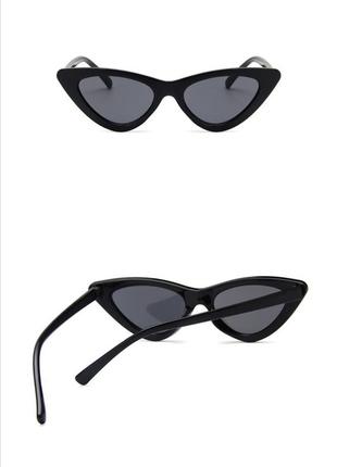 Детские солнцезащитные очки лисички / кошачий глаз черные