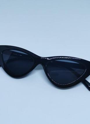 Детские солнцезащитные очки лисички / кошачий глаз черные
