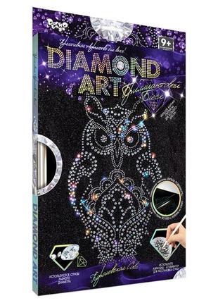 Комплект креативної творчості "diamond art" dar-01, 10 видів королівська сова