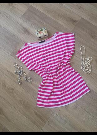 Футболка в розово-белую полоску mohito