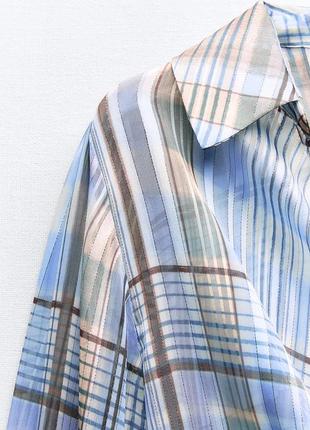 Металізована картата сорочка5 фото