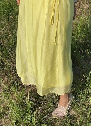 Шикарне натуральне літнє плаття нарядне шовк, трикотаж італія3 фото