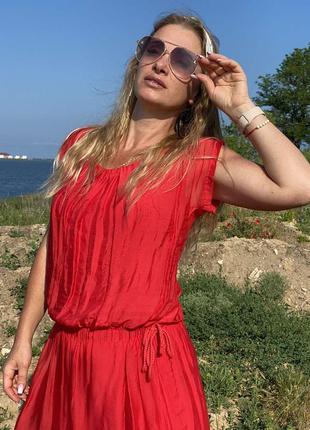 Шикарное натуральное платье летнее нарядное шелк и трикотаж италия4 фото