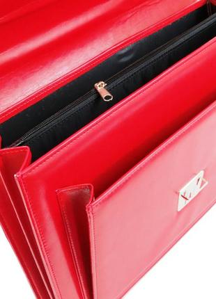 Діловий жіночий портфель з екошкіри amo sst09 червоний5 фото
