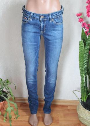 Синие узкие джинсы скинни 28 размер tommy hilfiger