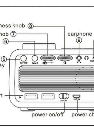Часы настольные с радио и будильником арт. 04515