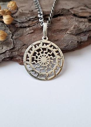 Серебряная подвеска оберег амулет чорне сонце черненое серебро 925 пробы (арт.89052ч) 3.50г