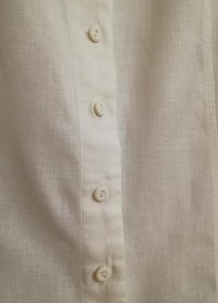 Белая блузка лен, белая майка3 фото