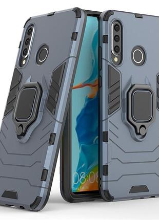 Чохол ring case для huawei p30 lite / nova 4e броньований бампер з кільцем темно-синій