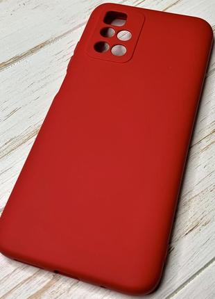 Силиконовый чехол для xiaomi redmi 10 красный soft silicone case full (бампер)