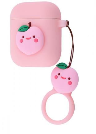 Чехол для apple airpods розовый yo-585 с вишенкой