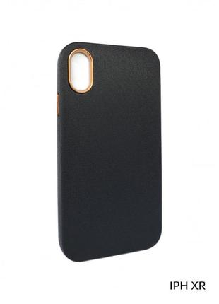 Чехол leather case — iphone xr — black