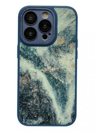 Glitter marble case — iphone 14 plus — blue