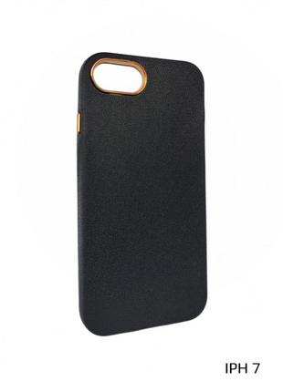 Чехол leather case  — iphone 7  — black1 фото