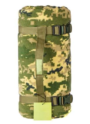 Тактичний флісовий плед 150х200см – ковдра для військових із чохлом, килимок плед покривало. ax-459 колір: піксель