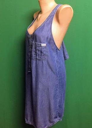 Лёгкое тонкое джинсовое мини-платье-сарафан-туника diesel3 фото