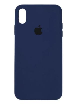 Силиконовый чехол silicone case для iphone xs max темно синий deep navy 69 (бампер)