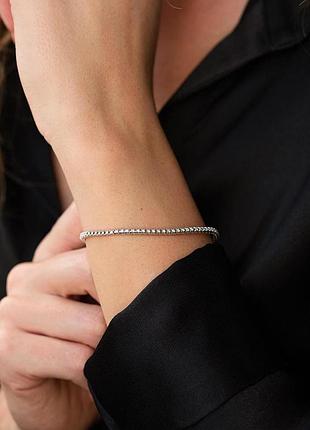 Браслет теннис в белом золоте с белыми 
бриллиантами 5187415014 фото