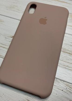 Силіконовий чохол silicone case для iphone xs max пудровий pink sand 19 (бампер)2 фото